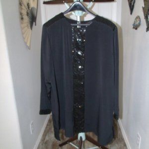 Black Sequin Blouse - 22W